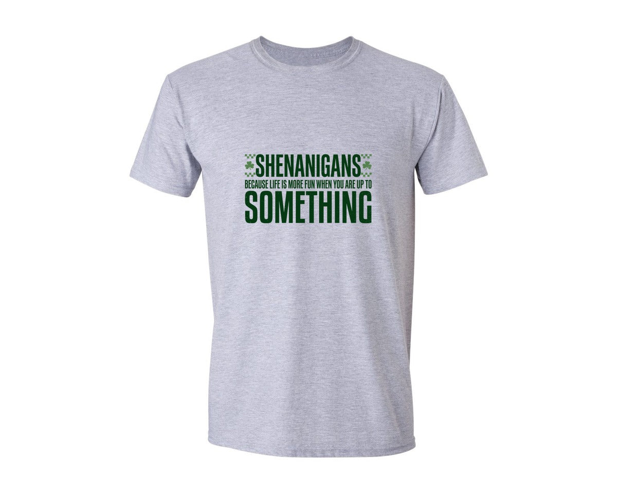 brand:Generic|color:Sports Grey / Athletic Heather|Shenanigans Make Life Fun Graphic T-Shirt