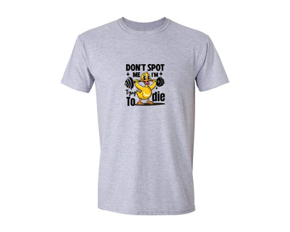 brand:Generic|color:Sports Grey / Athletic Heather|Dont Spot Me Im Trying To Die Duck Graphic T-Shirt