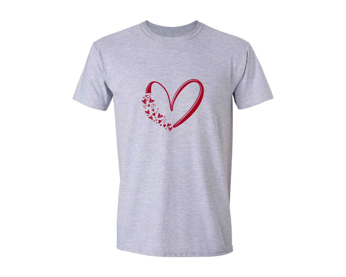 brand:Generic|color:Sports Grey / Athletic Heather|Valentine Heart Love Heart Graphic T-Shirt
