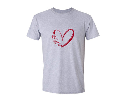 brand:Generic|color:Sports Grey / Athletic Heather|Valentine Heart Love Heart Graphic T-Shirt