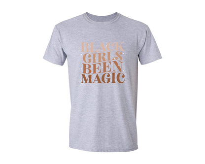 brand:Generic|color:Sports Grey / Athletic Heather|Black Girls Been Magic Melanin 2 Graphic T-Shirt