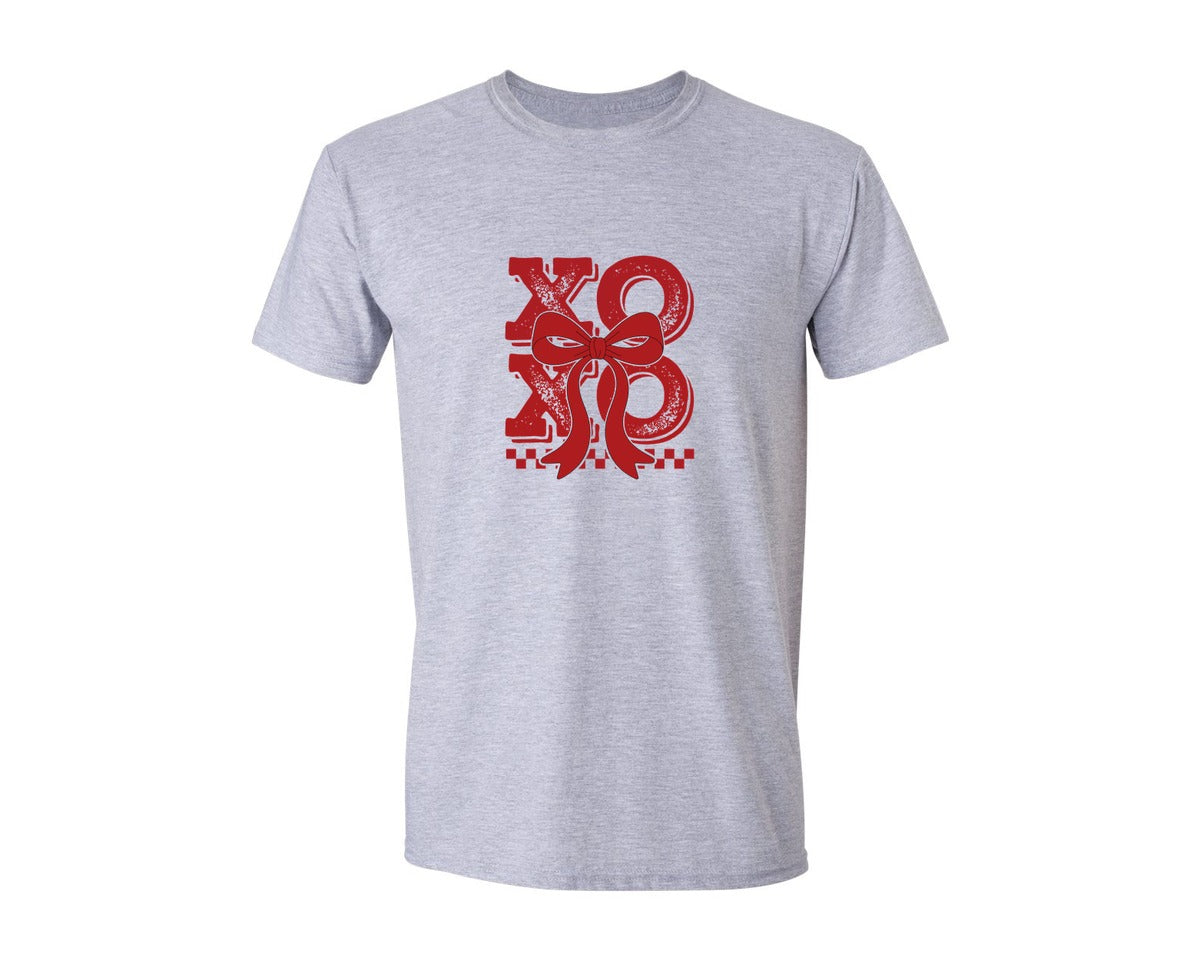 brand:Generic|color:Sports Grey / Athletic Heather|Retro Xoxo Coquette Valentines 3 Graphic T-Shirt