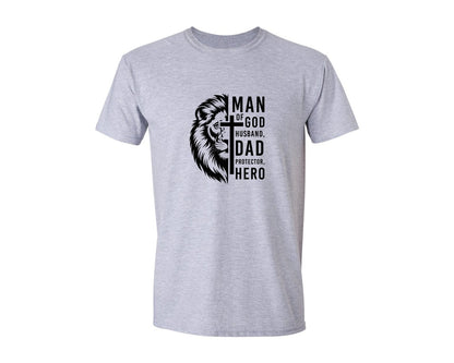 brand:Generic|color:Sports Grey / Athletic Heather|Man Of God Christian Dad 5 Graphic T-Shirt