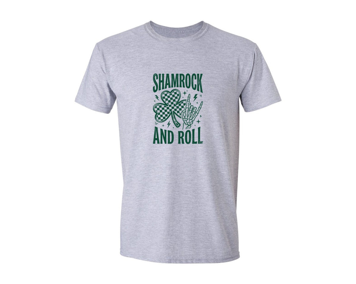 brand:Generic|color:Sports Grey / Athletic Heather|Shamrock And Roll St Patricks Day 4 Graphic T-Shirt