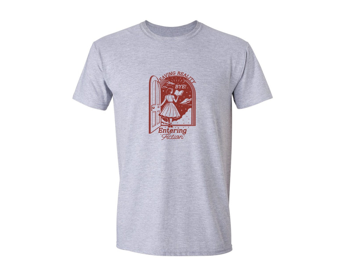 brand:Generic|color:Sports Grey / Athletic Heather|Leaving Reality Entering Fiction 2 Graphic T-Shirt