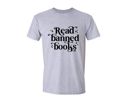 brand:Generic|color:Sports Grey / Athletic Heather|Read Banned Books Svgbooks Graphic T-Shirt