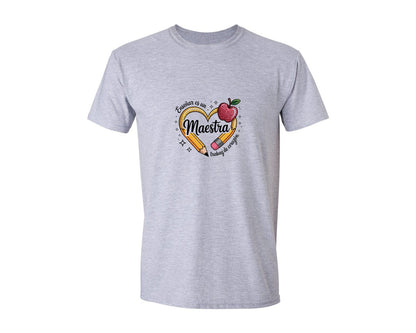 brand:Generic|color:Sports Grey / Athletic Heather|Spanish Teacher Rainbow Pencil Graphic T-Shirt