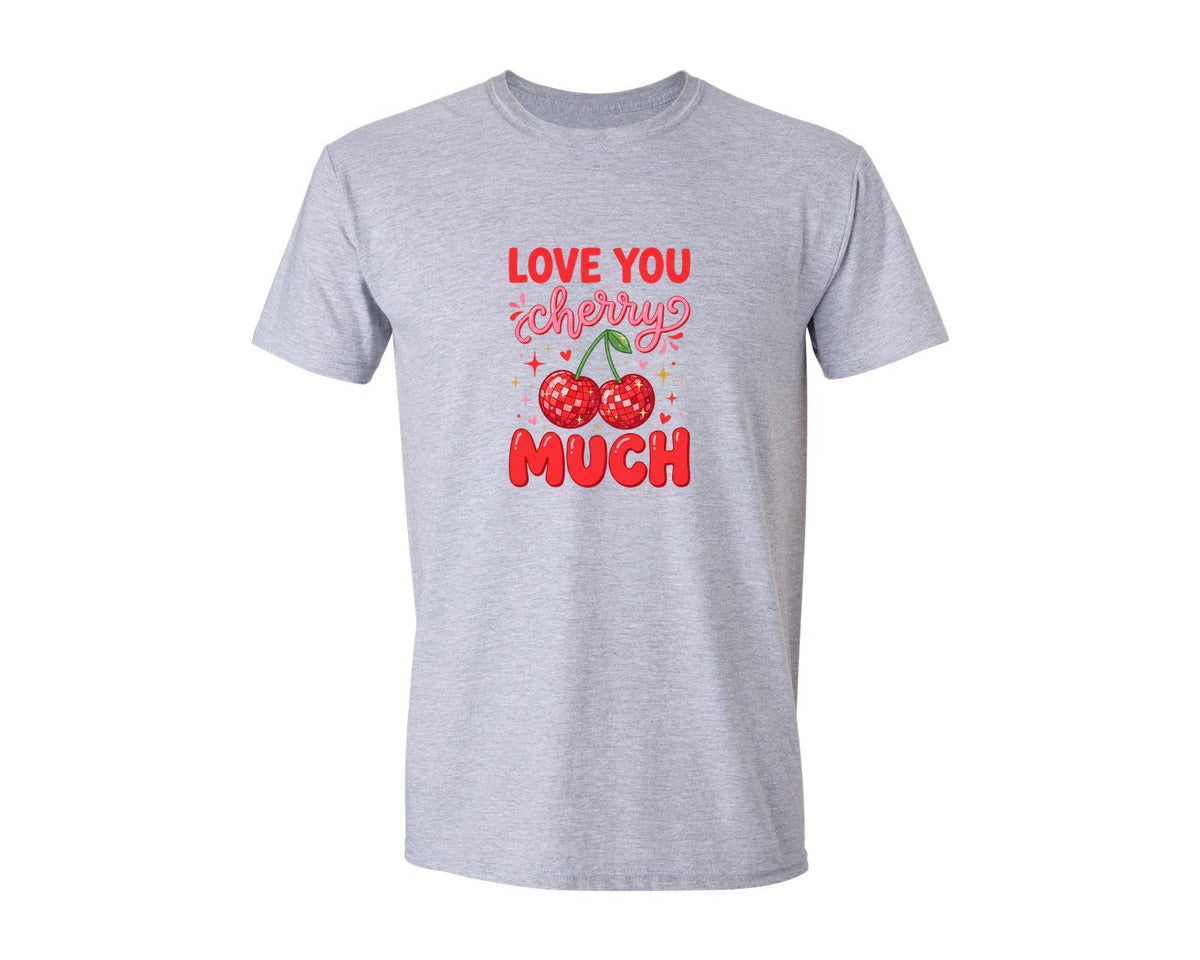 brand:Generic|color:Sports Grey / Athletic Heather|Love You Cherry Much Valentine 6 Graphic T-Shirt