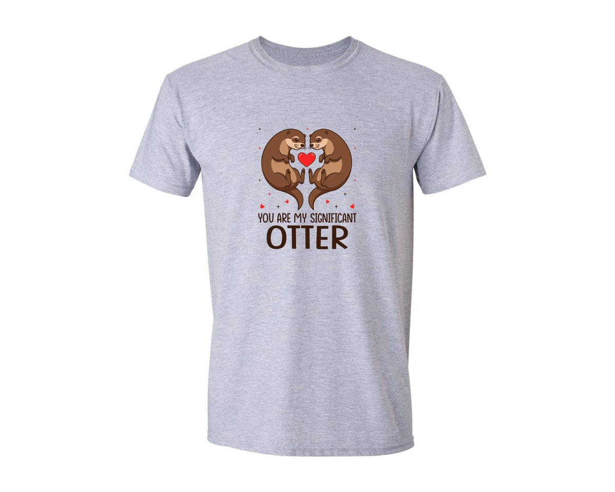 brand:Generic|color:Sports Grey / Athletic Heather|Significant Otter Cute Love T Shirt Graphic T-Shirt