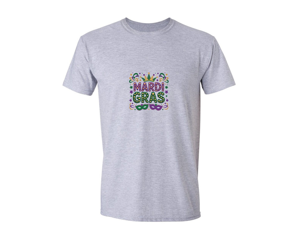 brand:Generic|color:Sports Grey / Athletic Heather|Mardi Gras 44 Graphic T-Shirt