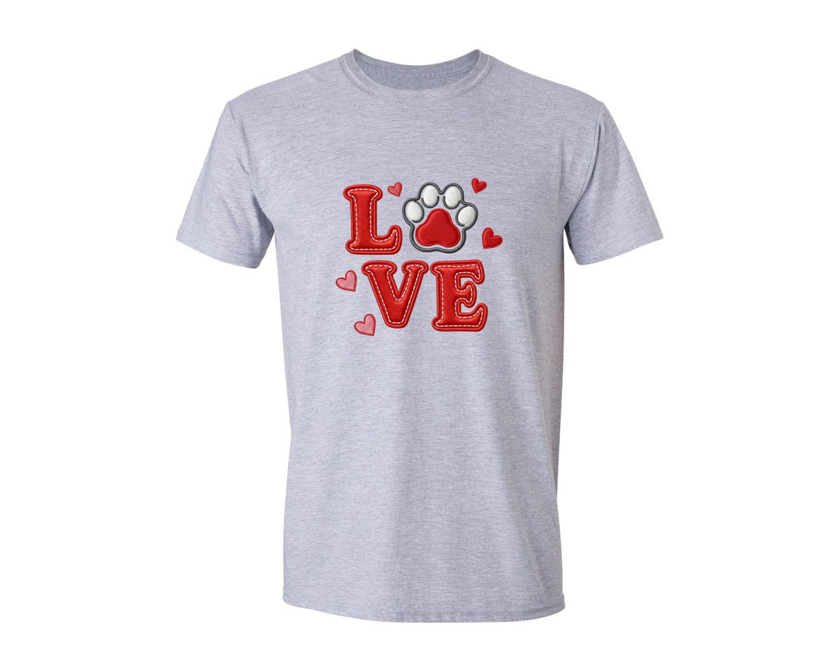 brand:Generic|color:Sports Grey / Athletic Heather|Faux Yarn Knitted Pet Valentine 2 Graphic T-Shirt