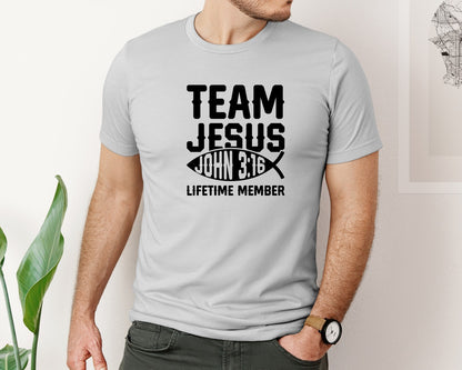 brand:Bella Canvas|color:Sports Grey / Athletic Heather|Team Jesus Lifetime Member Shirt Graphic T-Shirt