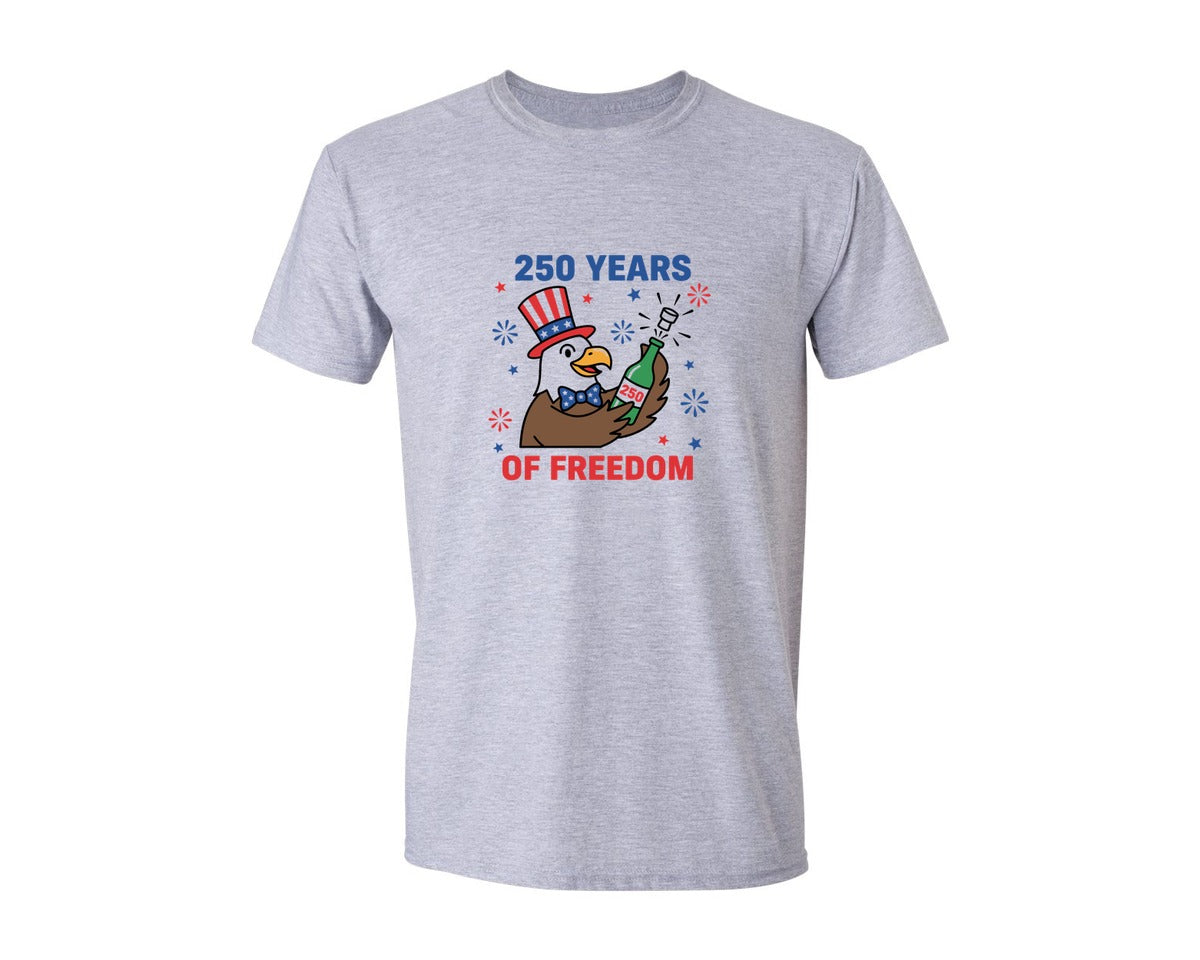 brand:Generic|color:Sports Grey / Athletic Heather|250 Years Of Freedom Eagle Graphic T-Shirt