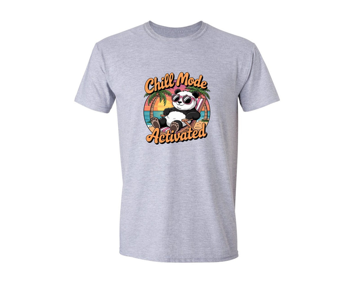 brand:Generic|color:Sports Grey / Athletic Heather|Chill Mode Activated Summer Graphic T-Shirt