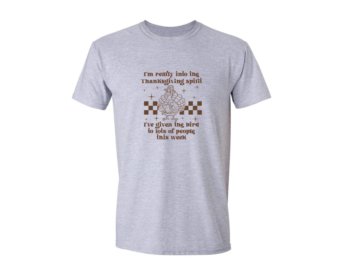brand:Generic|color:Sports Grey / Athletic Heather|Im Really Into The Thanksgiving Spirit Graphic T-Shirt