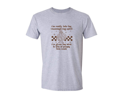 brand:Generic|color:Sports Grey / Athletic Heather|Im Really Into The Thanksgiving Spirit Graphic T-Shirt