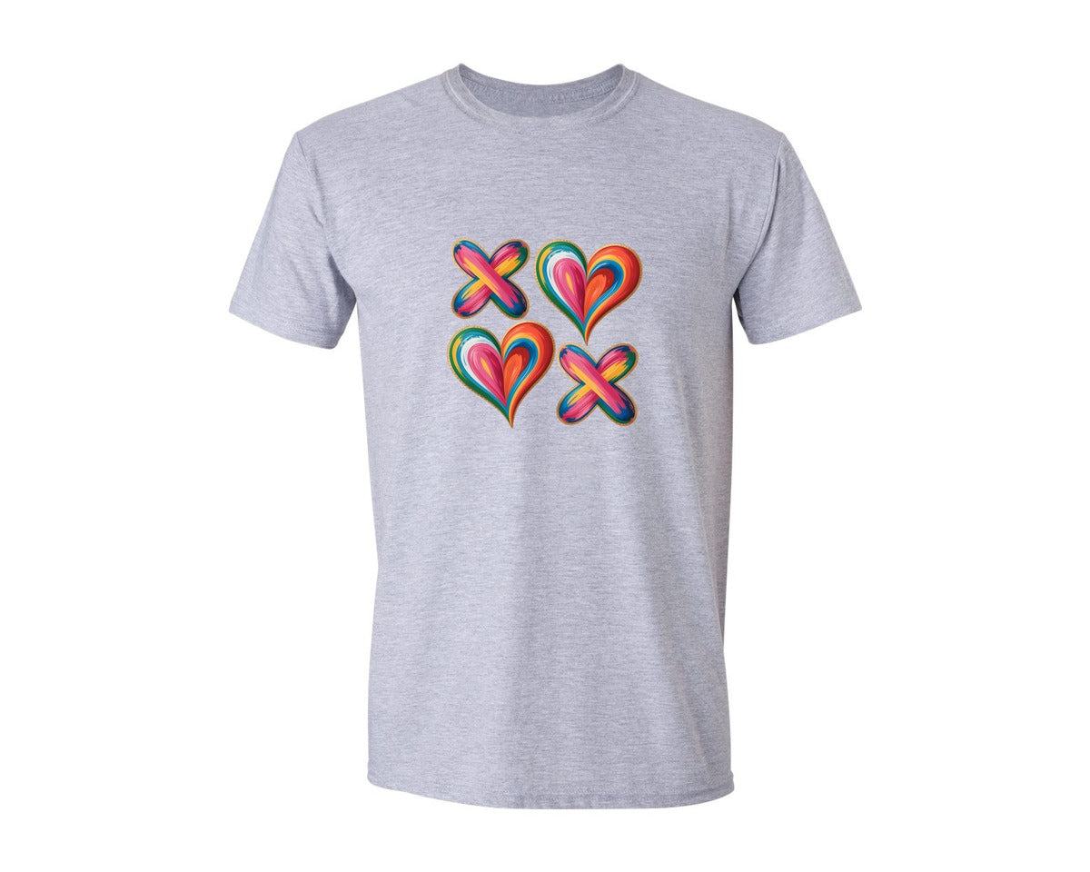 brand:Generic|color:Sports Grey / Athletic Heather|Valentine Abstract Heart Valentines 2 Graphic T-Shirt