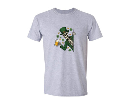 brand:Generic|color:Sports Grey / Athletic Heather|Funny St Patricks Day Skeleton 4 Graphic T-Shirt