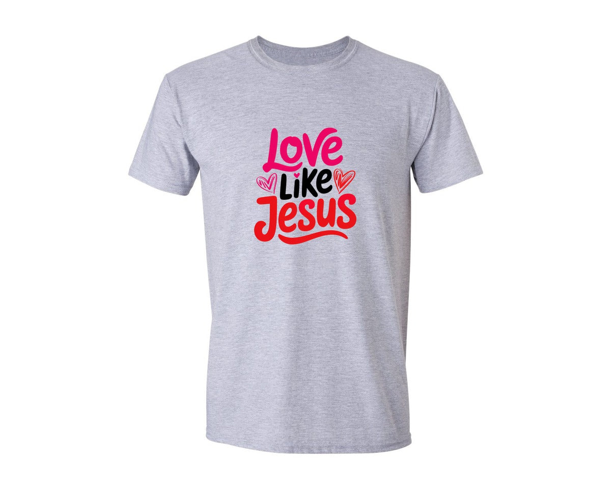 brand:Generic|color:Sports Grey / Athletic Heather|Christian Faith Love Valentines Day Graphic T-Shirt