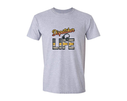 brand:Generic|color:Sports Grey / Athletic Heather|Dispatcher Life Flag Design 3 Graphic T-Shirt