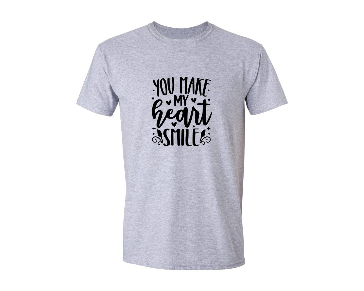 brand:Generic|color:Sports Grey / Athletic Heather|You Make My Heart Smile 77 Graphic T-Shirt