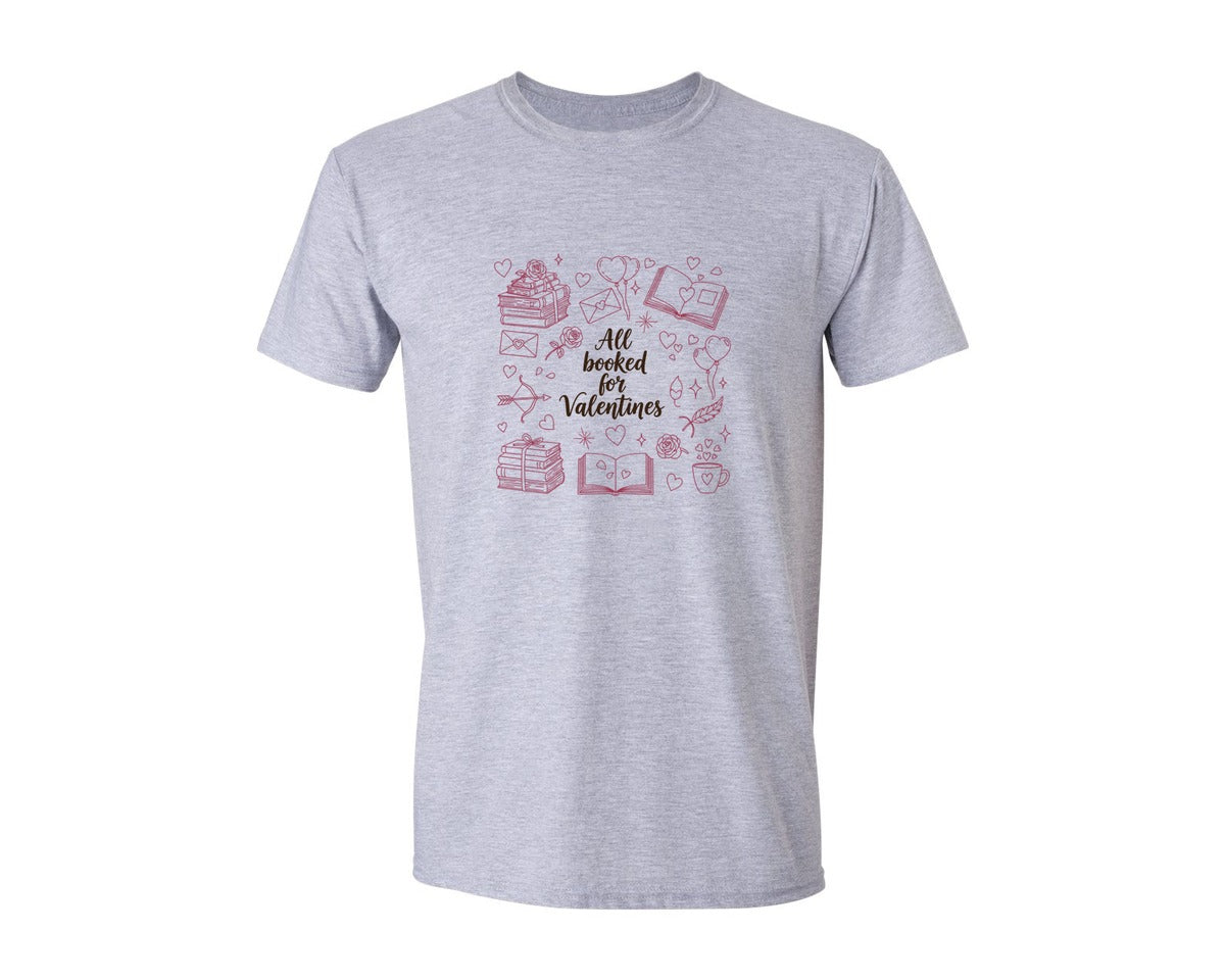 brand:Generic|color:Sports Grey / Athletic Heather|All Booked For Valentines 18 Graphic T-Shirt
