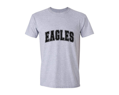brand:Generic|color:Sports Grey / Athletic Heather|Eagles Distressed Varsity Retro Eagle Graphic T-Shirt