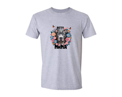 brand:Generic|color:Sports Grey / Athletic Heather|Pitty Mama Cute Pitbull Dog 3 Graphic T-Shirt