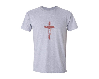 brand:Generic|color:Sports Grey / Athletic Heather|Faith Cross Religious Jesus Graphic T-Shirt