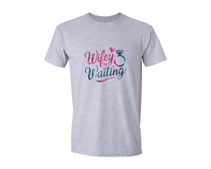 brand:Generic|color:Sports Grey / Athletic Heather|Wifey In Waiting Bride Graphic T-Shirt