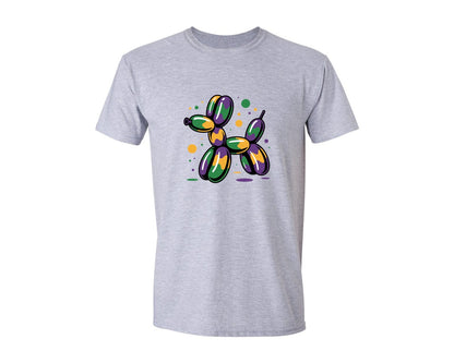 brand:Generic|color:Sports Grey / Athletic Heather|Mardi Gras Balloon Dog Brushstroke Graphic T-Shirt
