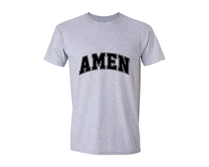 brand:Generic|color:Sports Grey / Athletic Heather|Retro Amen Varsity Graphic T-Shirt