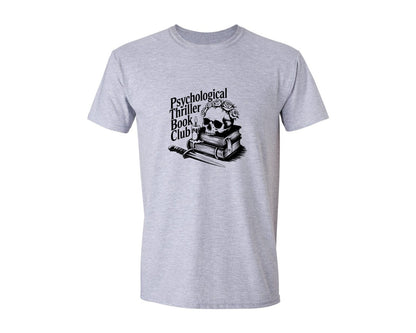 brand:Generic|color:Sports Grey / Athletic Heather|Psychological Thriller Book Club T S Graphic T-Shirt