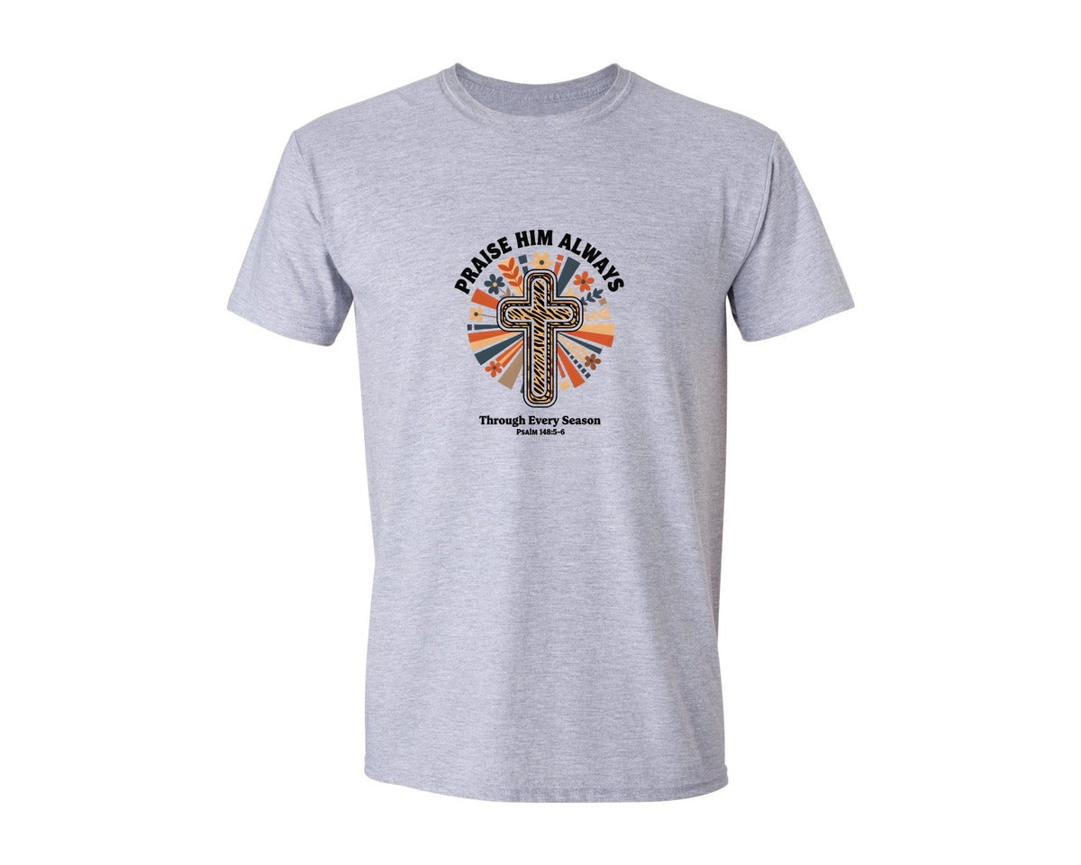 brand:Generic|color:Sports Grey / Athletic Heather|I Will Praise Him In Every Season 34 Graphic T-Shirt