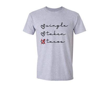 brand:Generic|color:Sports Grey / Athletic Heather|Single Taken Tacos 12 Graphic T-Shirt