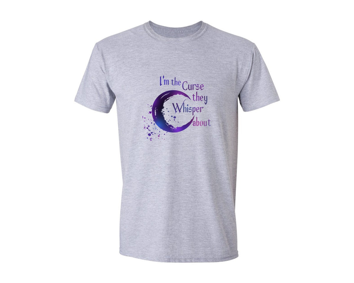 brand:Generic|color:Sports Grey / Athletic Heather|Moon Im The Curse They Whisper About Graphic T-Shirt