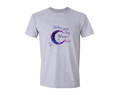brand:Generic|color:Sports Grey / Athletic Heather|Moon Im The Curse They Whisper About Graphic T-Shirt