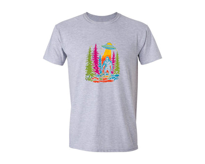 brand:Generic|color:Sports Grey / Athletic Heather|Bigfoot Ufo Abduction Graphic T-Shirt