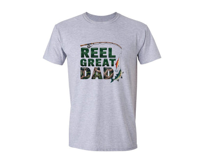 brand:Generic|color:Sports Grey / Athletic Heather|Reel Great Dad Fishing Humor Desig Graphic T-Shirt