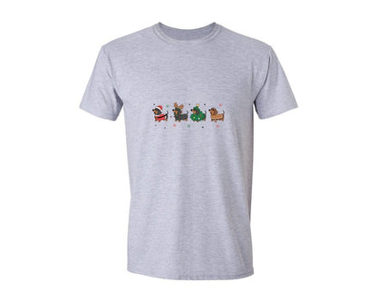 brand:Generic|color:Sports Grey / Athletic Heather|Christmas Dachshund Dog Lover Graphic T-Shirt