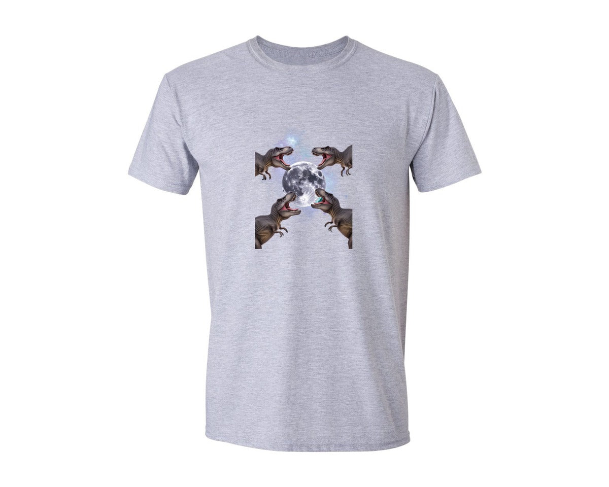 brand:Generic|color:Sports Grey / Athletic Heather|T Rex Roar Full Moon 2 Graphic T-Shirt