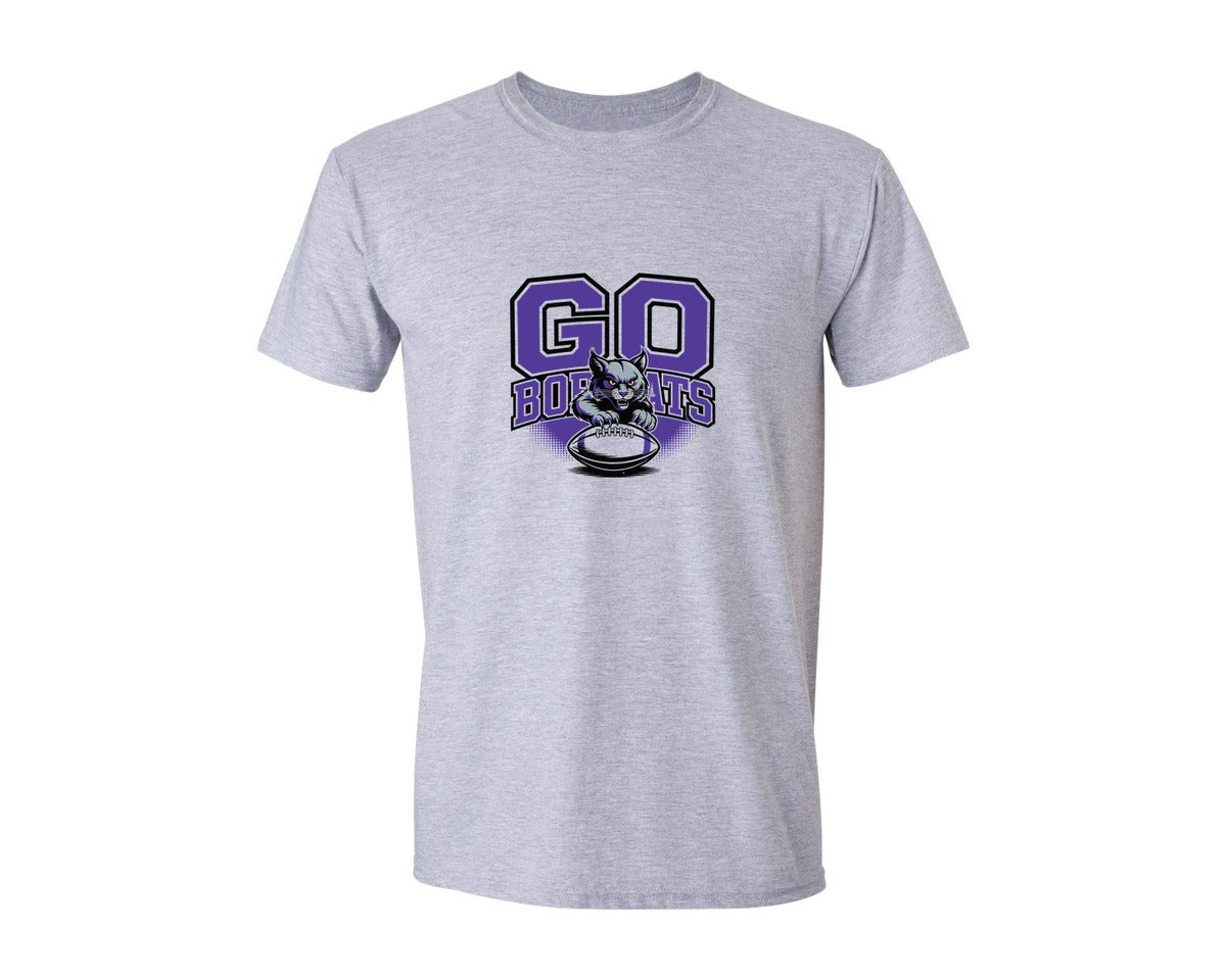brand:Generic|color:Sports Grey / Athletic Heather|15 Bobcats Football Shirt Sports Graphic T-Shirt