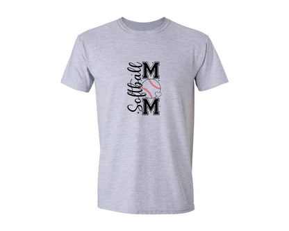 brand:Generic|color:Sports Grey / Athletic Heather|Softball Mom T Shirt Design Graphic T-Shirt