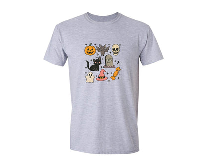 brand:Generic|color:Sports Grey / Athletic Heather|Things That Make Me Happy Spooky Graphic T-Shirt