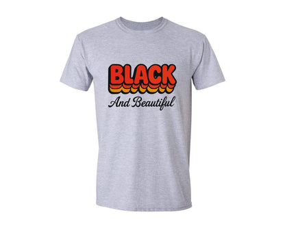 brand:Generic|color:Sports Grey / Athletic Heather|Black And Beautiful Black History Graphic T-Shirt
