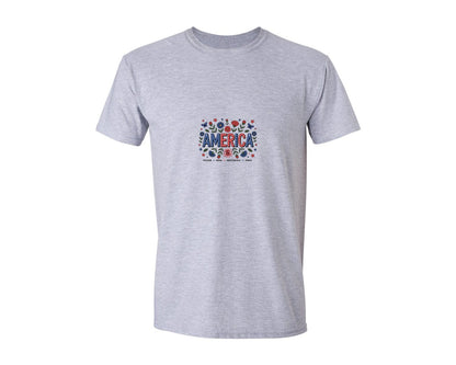 brand:Generic|color:Sports Grey / Athletic Heather|America Freedom Brave Independence Graphic T-Shirt