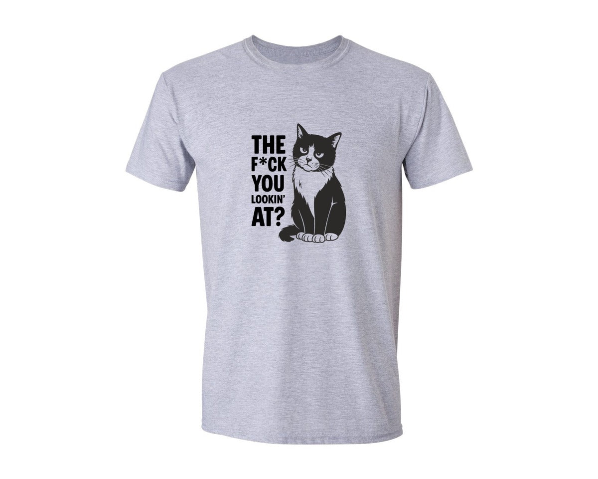 brand:Generic|color:Sports Grey / Athletic Heather|The Fck You Lookin At Rude Sarcasm Graphic T-Shirt