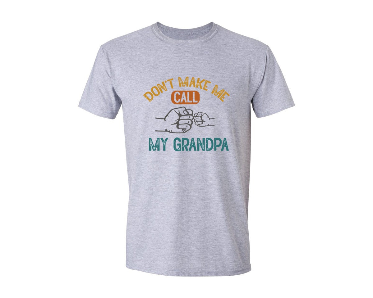 brand:Generic|color:Sports Grey / Athletic Heather|Dont Make Me Call My Grandpa Graphic T-Shirt