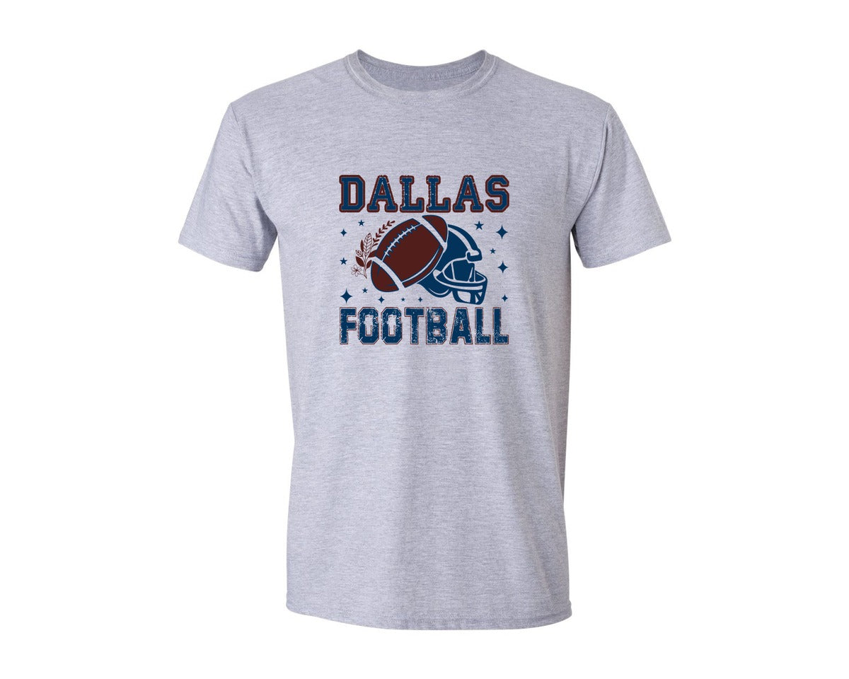 brand:Generic|color:Sports Grey / Athletic Heather|Dallas Football Bow Design Graphic T-Shirt
