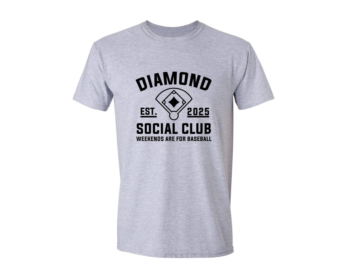 brand:Generic|color:Sports Grey / Athletic Heather|Diamond Social Club Baseball Sweatshirt Graphic T-Shirt